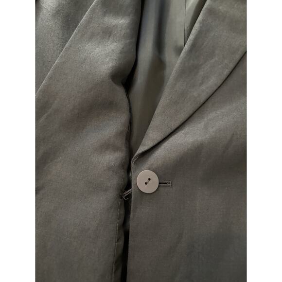 Vtg 80s Liz Claiborne Blazer Double Breasted Gold Button Linen Blend Sz 8 Black - Picture 9 of 10